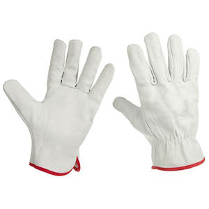 Gants de travail en cuir, gants de soudage pour la construction, gants de soudage résistants à la chaleur en cuir de vache pour adultes - Product Image 1
