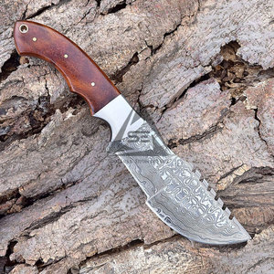 Couteaux à lame fixe personnalisables en acier Damas inoxydable avec manche en bois, garantie 3 ans, support OEM, haute qualité, meilleur choix - Product Image 5