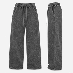 Fleece Acid Washed Hoodie and Jogger Heavyweight Streetwear Tracksuit Hoodie and <b>Sweatpants</b> <b>Sets</b> - Product Image 6