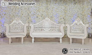 Juego de sofás tallados con acabado metálico exclusivo para sala de estar Comprar juego de sofás de 8 plazas para sala de estar Juego de sofás tallados a mano de madera de teca - Product Image 4