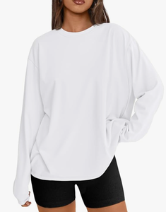 Camiseta de Yoga Oversize de Manga Larga para Mujer 2026, Cuello Redondo Básico, Ropa Casual de Entrenamiento con Tops de Otoño, Ropa Casual Y2K - Product Image 6