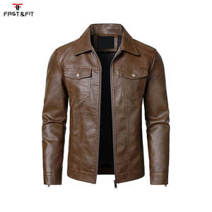 Veste de moto en cuir véritable sur mesure de haute qualité avec logo en toile sur le devant pour homme, hiver - Product Image 1