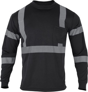 Camisa de Trabajo de Seguridad de Manga Larga con Alta Visibilidad Reflectante, Transpirable, de Poliéster, Uniforme para Construcción y Trabajo al Aire Libre - Product Image 1