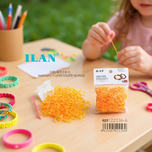 Goma para Manualidades, 300 Piezas, Naranjas Fluorescentes, Blanco, Ref221366 - Product Image 3