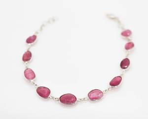 Pink Tourmaline <b>Bracelet</b> 925 Sterling <b>Silver</b> Natural Gemstone Jewelry For Women Elegant Minimal Gift <b>Bracelet</b> - Product Image 4