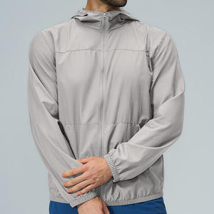 Custom <b>Men's</b> <b>Lightweight</b> Training <b>Jacket</b> Hooded Windbreaker Breathable Quick Dry Running Gym Sportswear Athletic Full Zip <b>Jacket</b> - Product Image 2