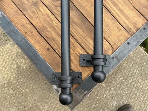 Poignée de porte traditionnelle en fer forgé à la main, résistante à la rouille, revêtement en poudre, installation facile, pour portails/portes de 10 pieds - Product Image 3