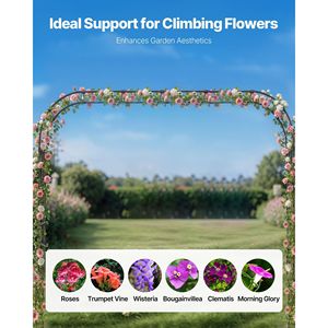 Arco de Metal Resistente para Jardín, 94.5 X 126 X 15.8, Fácil de Montar, Pérgola, Gazebo o Pabellón - Product Image 2