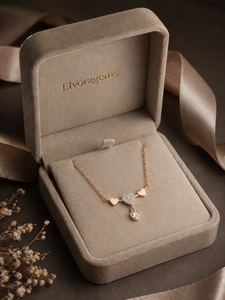 ELVORA GEMS – collier en diamant plaqué or rose pour femmes, pendentif romantique à la mode, à porter au quotidien, couleur G, bijoux en diamant naturel - Product Image 5