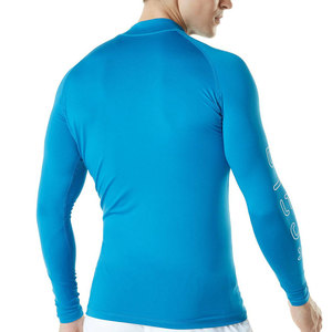 Maillots de bain anti-UV en polyester et élasthanne pour hommes, couleur bleue, sublimation intégrale, manches longues, UPF50+, séchage rapide, respirant, écologique, 160g, logo personnalisé - Product Image 2