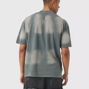 Nouveau T-shirt surdimensionné tissé sur mesure 2026 à manches courtes 100 % coton respirant écologique style vintage Hip Pop Streetwear pour homme - Product Image 3