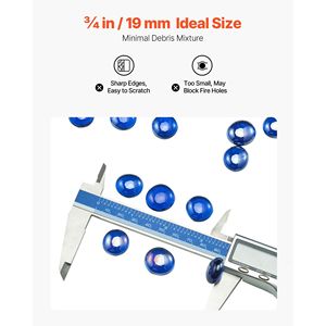 Pietre e Vetro Riflettente per Caminetto da Esterno ad Alta Temperatura, 20LBS/9KG, 3/4 Pollici/19,05 mm, Senza Fumo - Product Image 5