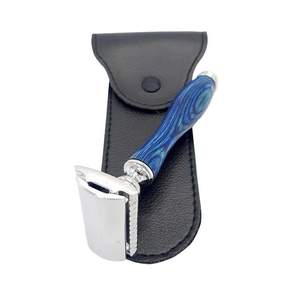 Reasonable price top demanded low MOQ Shaving Razor Complete with Stainless Steel 3 Edge Safety Razor and Wood Handle for <b>Men</b> - Product Image 3
