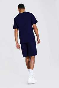 Conjunto de Camiseta y Pantalones Cortos Estampados de Verano, Personalizados, 300 g/m², de Algodón y Lino, Lisos, para Hombre - Product Image 3