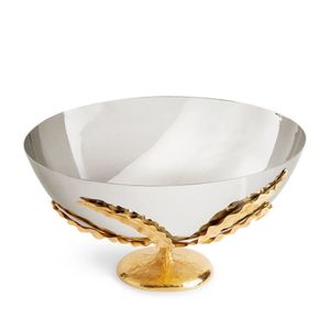Luxury Golden Feather Stand Stainless Steel Serving Bowl Decorative Large Metal Salad Fruit Basin Wedding <b>Table</b> Decorative Bowls - Product Image 2