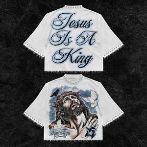 T-shirt pour homme en coton 100% lourd, surdimensionné, avec motifs personnalisés, impression sérigraphique, manches courtes, style hip-hop - Product Image 1