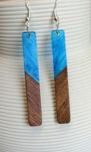 Marble Effect Resin <b>Drop</b> Earrings Handmade Designer Lightweight Fashion Party Islamic Women's - Product Image 4
