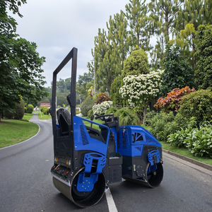 Rullo compattatore vibratorio a rullo Diesel completamente idraulico a doppio tamburo da 1.5 tonnellate per asfalto - Product Image 2