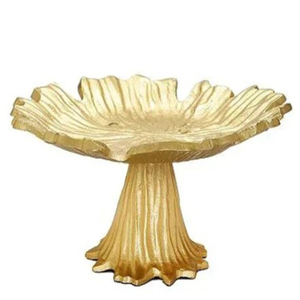 Support à gâteau décoratif fantaisie pour mariages et hôtels, artisanat écologique en métal plaqué or - Product Image 1