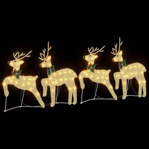 4 Luces LED de Reno Navideñas en Tela Dorada, Decoraciones Elegantes para las Fiestas - Product Image 5