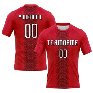 Maillot de volley-ball personnalisé en sublimation, forme flèche rouge, blanc et noir, le plus vendu en gros pour l'industrie - Product Image 1