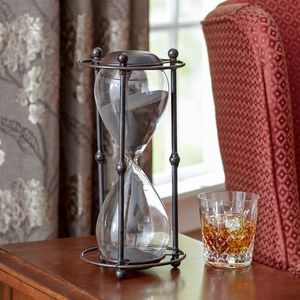 Minuteur en métal de qualité supérieure, horloge à sable décorative, ornement de bureau élégant fait main, article cadeau de luxe - Product Image 1