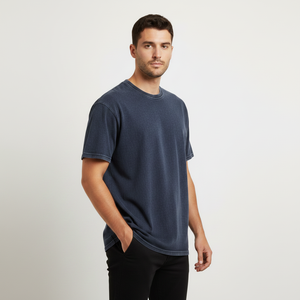 T-shirt pour homme en coton lourd de haute qualité, surdimensionné, avec motif graphique et impression de logo personnalisé - Product Image 4