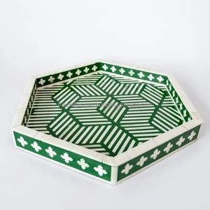 Plateau de service personnalisé fait à la main en incrustation d'os et de nacre de qualité supérieure Décoration intérieure unique pour la cuisine Plateau de service de qualité supérieure - Product Image 1