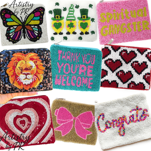 Mini Monedero de Moda con Cuentas Bordadas a Mano, Diseño Personalizado con Texto de Animales, Regalo Promocional con Correa de Cadena - Product Image 3