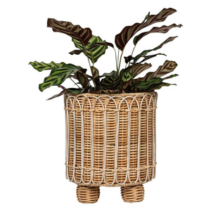 Vase et jardinière sur pied en rotin de qualité supérieure |   Décoration florale artisanale pour la maison |   Vente en gros au Vietnam - Product Image 5