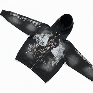 Fabricante mayorista de sudaderas con capucha de alta calidad y bajo MOQ, 100% algodón grueso, con cremallera, para hombre, con logo impreso personalizado. - Product Image 4