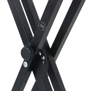 Supporto per Tastiera a X a Doppio Tubo Nero per Strumenti Musicali - Product Image 3