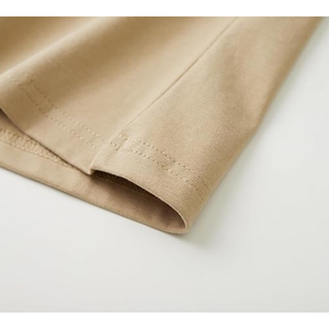 T-shirt col rond épais pour homme 200g, 100% coton uni, respirant, doux, tissu épais, haut décontracté - Product Image 6