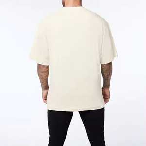 High Quality Xeltech Men's Luxury 100% Cotton Chinese Style Solid Heavyweight Oversized Short Sleeve T-Shirt O-Neck Collar - Product Image 2