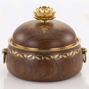 Cazuela de lujo con tapa de esmalte cloisonné, diseño de pavo real, olla de metal para servir, regalo de boda y decoración del hogar. - Product Image 3