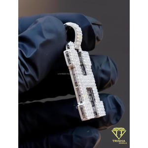 Moissanite Diamond H <b>Initial</b> <b>Pendant</b> Iced Out Hip Hop Necklace Custom Letter Jewelry Gift - Product Image 6