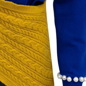 Suéter Ombre Perla Sigma Gamma Rho, Elegante Jersey de Punto con Degradado Azul y Dorado, Top Casual de Moda para Mujer, Ropa Personalizada de Hermandad - Product Image 5