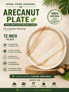 Natural Areca Palm Leaf <b>Plates</b> Compostable <b>Disposable</b> <b>plates</b> - Product Image 1