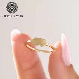 Bague Fleur Minimaliste Classique en Moissanite Plaqué Or Charm Jewells, Unisexe, pour Usage Quotidien - Product Image 3