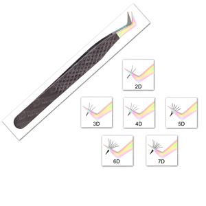 Pinzas de pestañas de fibra de agarre de diamante de acero inoxidable personalizadas de alta calidad herramienta puntiaguda para Injerto de extensión de pestañas - Product Image 2