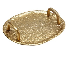 Luxury <b>Round</b> Metal Serving <b>Tray</b> with Starfish Handles Coastal Decorative <b>Tray</b> for Home & Hotel - Product Image 4