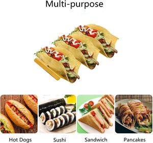 Gran oferta de bandejas para tacos, plato de comida, soporte para tacos de acero inoxidable mexicano, restaurante, pedido a granel, precio asequible, fácil de limpiar - Product Image 3
