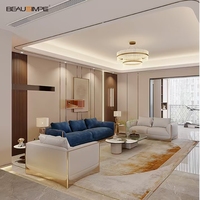 CA'FOSCARI Italienisches Luxus-Sofa-Set aus Rindsleder, Ausziehbar und Gepolstert, für Villa-Wohnzimmer, Modernes Echtleder-Modulsofa