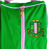 Sac à chaussures en toile vert et rose avec fermeture éclair, filet respirant, pour le sport et les voyages, organisateur de rangement pour baskets, étui de transport durable, sac fourre-tout pour chaussures
