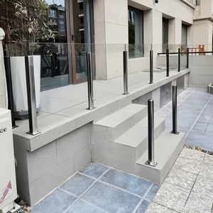 PureView Modern Stainless Steel &amp; Glass <strong>Railing</strong> for Outdoor Stair <strong>Railings</strong>-Barrier-Free Safe Sleek Transparent Design - Product Image 1