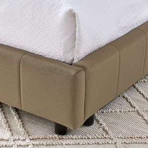 Letto Imbottito Matrimoniale con Testiera e Braccioli Confortevoli, Design Divano Letto per Camera da Letto o Soggiorno - Product Image 5