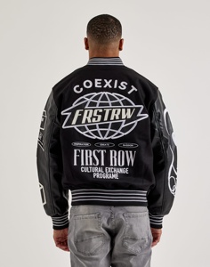 High Quality <b>Men</b> Varsity <b>Jacket</b> Custom <b>Leather</b> Embroidery Patches Baseball Letterman <b>Jacket</b> With Real <b>Leather</b> Sleeve <b>Jacket</b> - Product Image 2