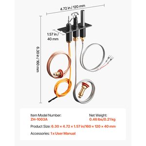 Kit di Assemblaggio Pilota per Caminetto a Gas Naturale 485 510A 4021 736 2103 - Compatibile con Modelli OE - Product Image 2