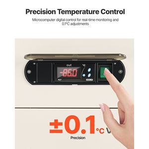 Congelatore a Temperatura Ultra Bassa da 28 L per Laboratorio, Regolabile da 40 a 123 Fahrenheit, Display Digitale, con Ruote - Product Image 4