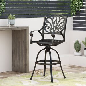 Tabouret de bar pivotant en aluminium coulé - Product Image 3